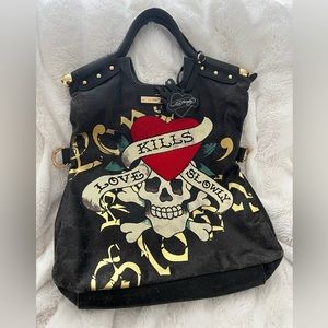 Ed Hardy black jean purse